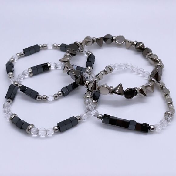 Wool + Pepper Co. Gunmetal &Silver Bracelet Stack - Picture 3 of 8